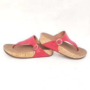 Fitflop Red Leather Sandals - COMFY! Size 9